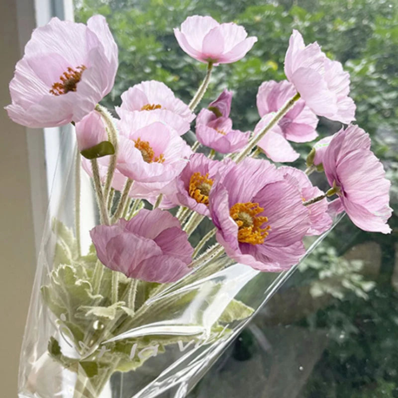 High Quality Beautiful Artificial Poppy Silk Flowers Fake Flower for Home Wedding Salon Party Luxury Decoration