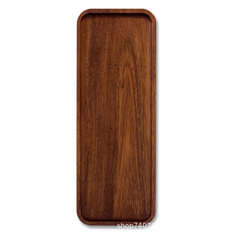 Solid Wooden Tray Rectangular Plate Fruit Snacks Food Storage Trays Hotel Home Oval Serving Tray Decorate Supplies