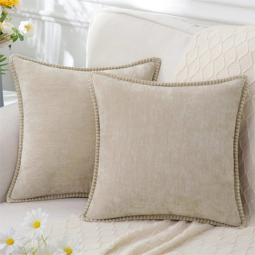 Homaxy Chenille Cushion Cover 50x50cm Velvet Decorati Throw Pillow Cover Soft Luxury Pillowcase For Sofa Decor Pillow Case 40x40