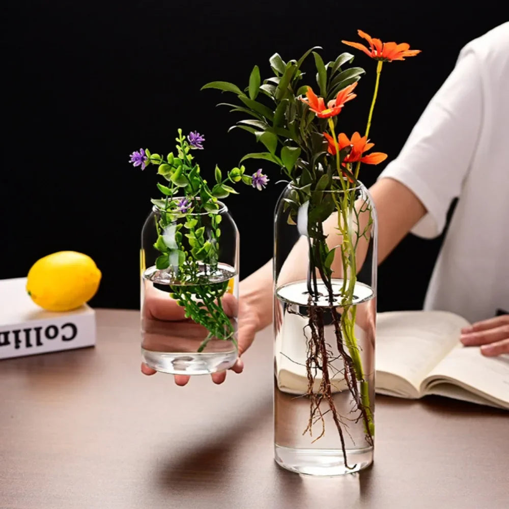 Creative Hydroponic Plant Glass Simple Modern Bottle Flower Vase for Centerpieces Desktop Home Dining Wedding Modern Wedding