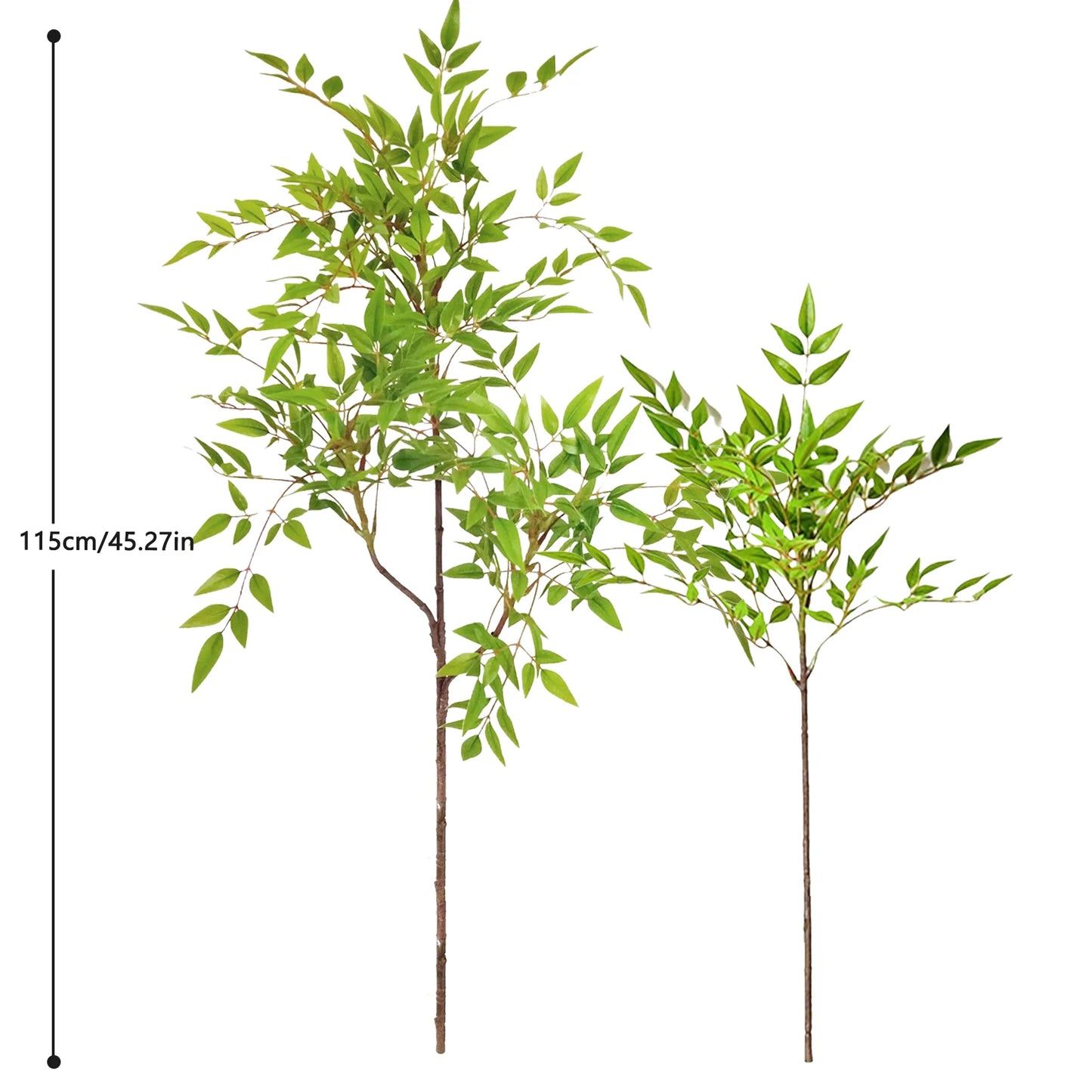 76-140（49.2in）Artificial Ficus Tree Branch Fake Lacquer Tree Plastic Banyan Plants Green Tall Palm Leaves For Home Garden Decor