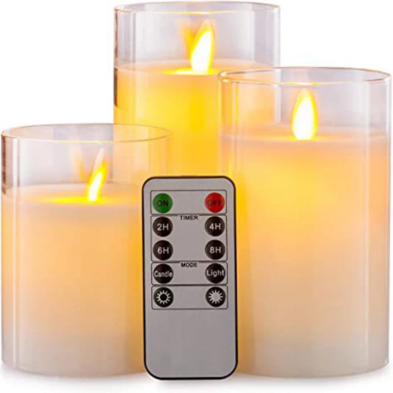 Flameless Candles 3D Wick Electric LED Candle Battery Operated with Remote Control for Party Hotel Wedding Birthday Decoration