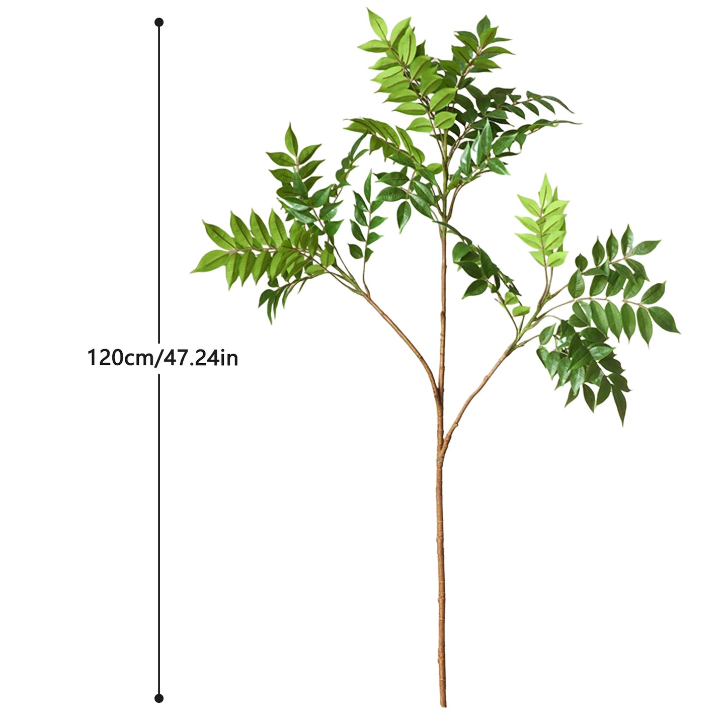 76-140（49.2in）Artificial Ficus Tree Branch Fake Lacquer Tree Plastic Banyan Plants Green Tall Palm Leaves For Home Garden Decor