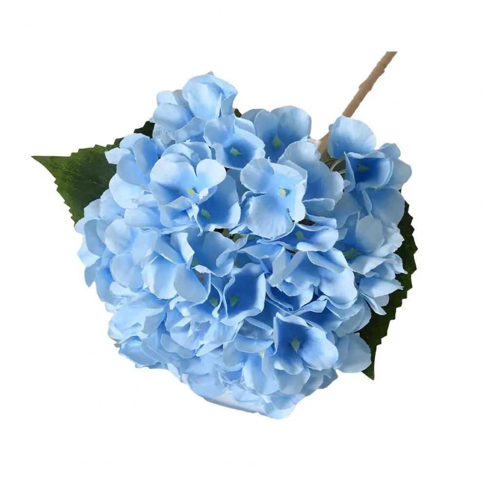 Realistic Fake Flowers Elegant Artificial Hydrangea with Green Leaves Stem for Wedding Home Decor Realistic Fake for Office