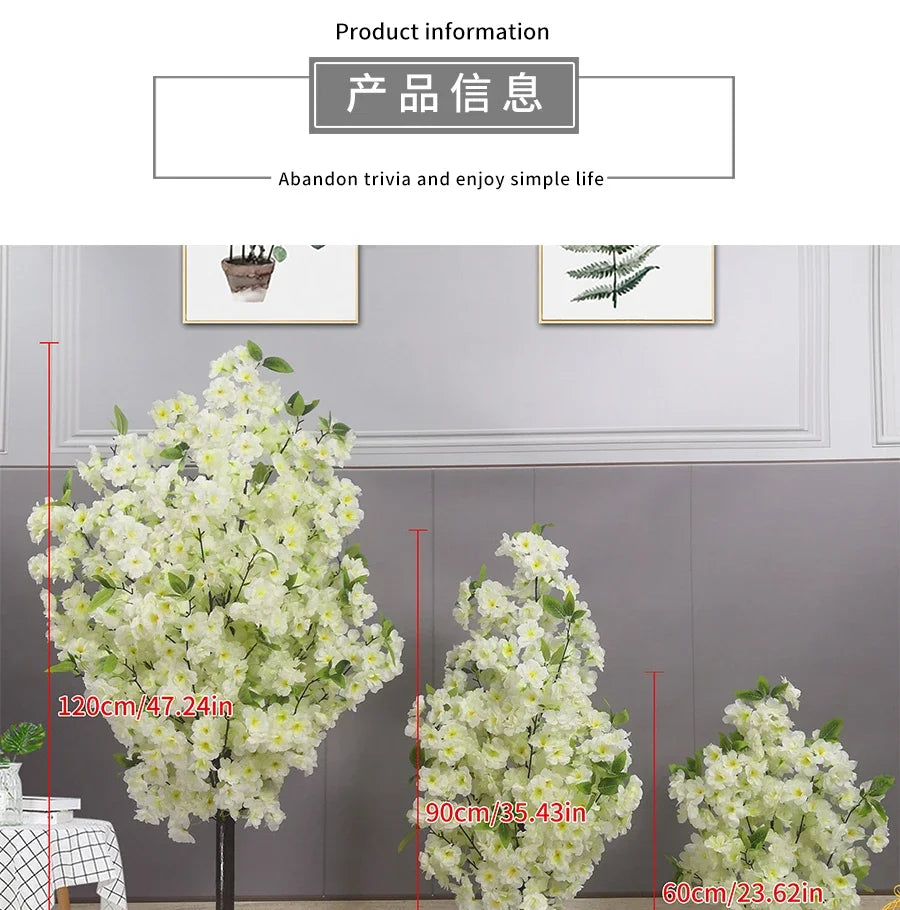 Artificial Cherry Tree Fake Plants Fake Tree Tabletop Living Room Pathway Guide DIY Party Wedding Decor Backdrop Home Decor