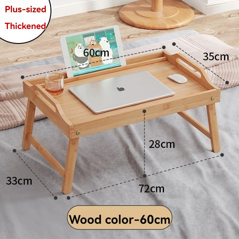 Bamboo breakfast table, bedroom, foldable computer desk, bed, lazy laptop, tablet table, children's study desk