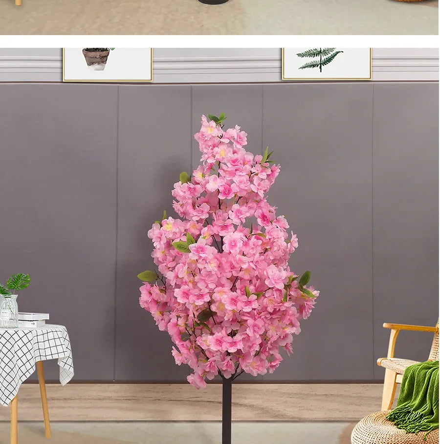 Artificial Cherry Tree Fake Plants Fake Tree Tabletop Living Room Pathway Guide DIY Party Wedding Decor Backdrop Home Decor