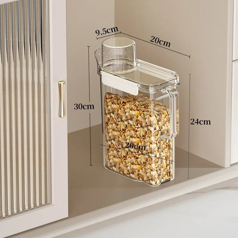 5.5L Transparent Rice Container Sealed Container Plastic Food Storage Containers with Lid Cereal Storage Box Kitchen Acceesories