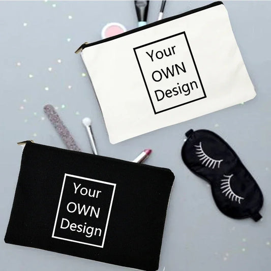 Personal Custom DIY Logo Make Up Pouch Student Pencil Makeup Bags Travel BagsCosmetic Case Toiletries Organizer Ladies Storage