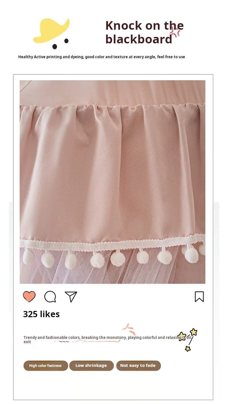 Dome bed curtain children's indoor light-proof bed curtain windproof bedside ceiling blackout double-layer mosquito net curtain