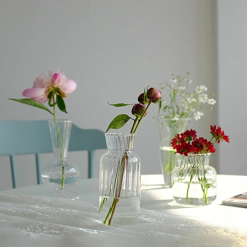 Brown Retro Glass Vase Plant Flowers Bottle Flower Arrangement Hydroponic Terrarium Desktop Vase Creative Home Decor Flower Pot