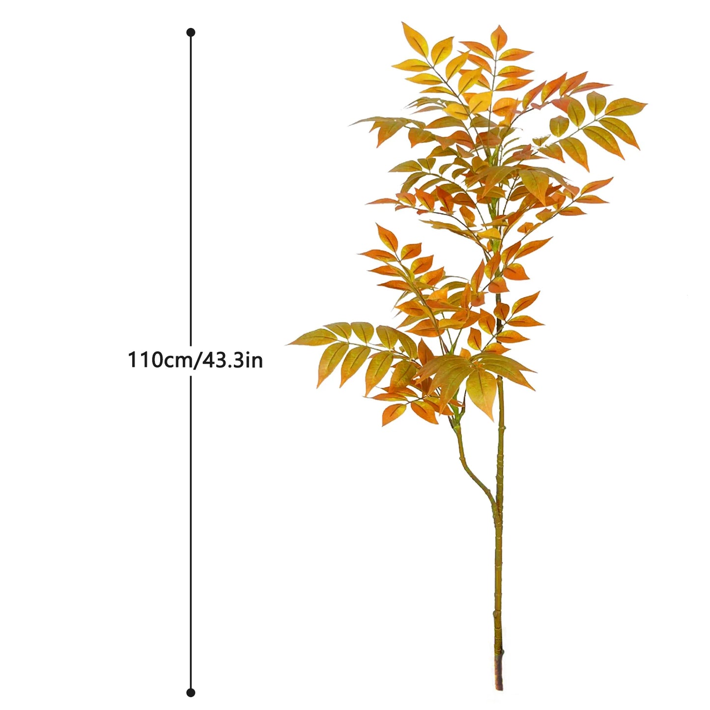 76-105-135cm/53.1in Artificial Ficus Tree Branch Fake Lacquer Tree Plastic Banyan Plants Green Tall Palm Leaves For Home Garden