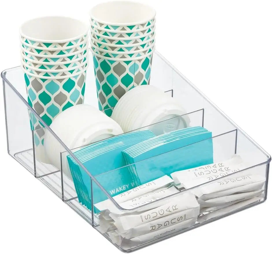 4 Layers Food Storage Containers Pantry Organizer Desktop Transparent Kitchen for PET Refrigerator Makeup Box Spice Pouches