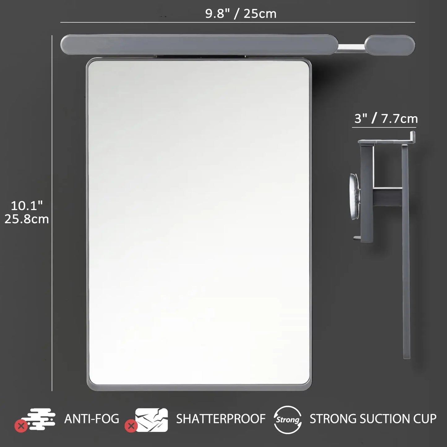 TAILI Acrylic Mirror With Wall Suction Shower Mirror with Razor Holder For Man Shaving Fogless Women Makeup Portable Bathroom
