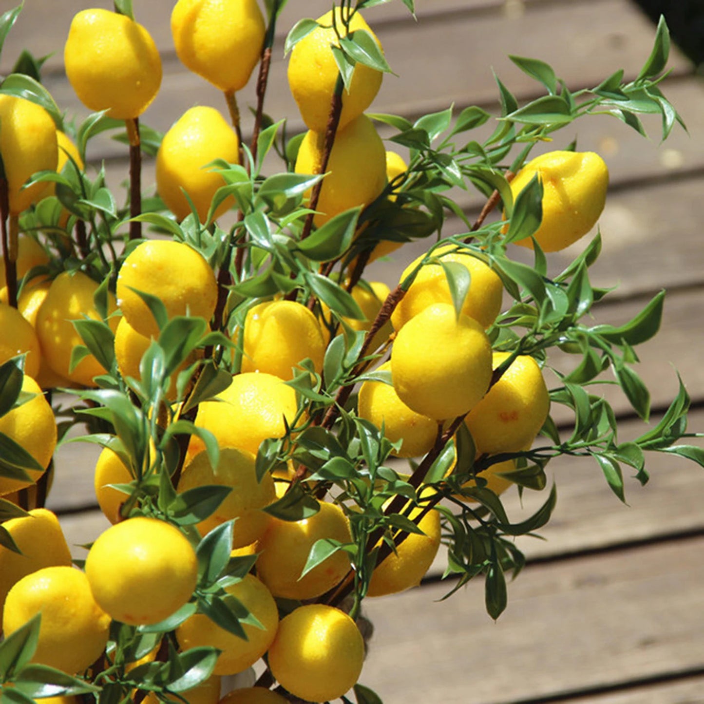 ZK40 Simulated lemon branch plastic fake flower length about 50cm 1 branch/5 fruits Foam+Iron+Plastic Never wither and fall