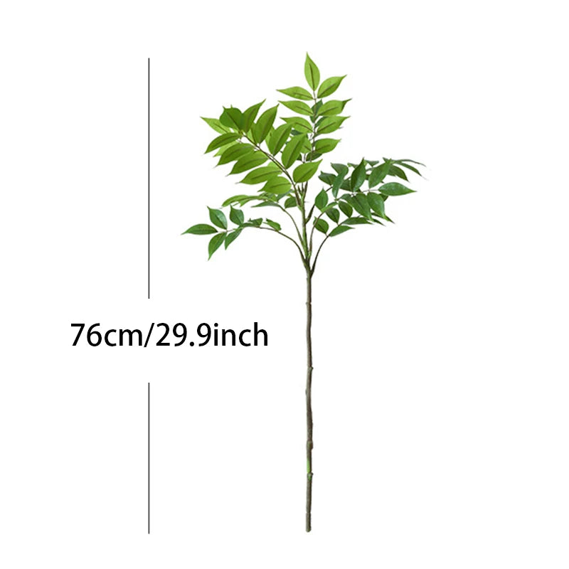 Large Artificial Plants Ficus Tree Branch Fake Lacquer Tree Plastic Banyan Plants Green Tall Palm Leaves For Home Garden Decor