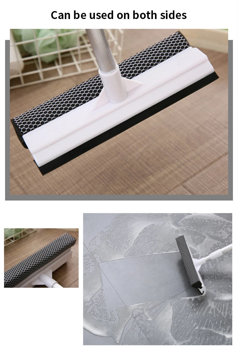 2in1 Window Cleaning Brush Bathroom Mirror Glass Wiper Cleaning Tool Sliding Door Shower Glass Door Adjustable Long Handle