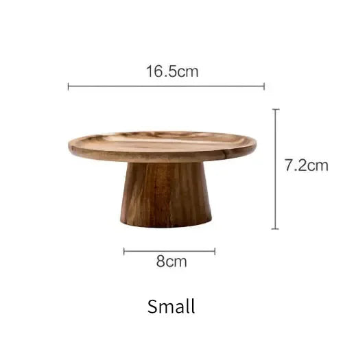 Wooden Cake Tray Mushroom Shape Tall Tray Food Serving Trays Japanese Style Dessert Fruit Tray Home Decoration Photography Props