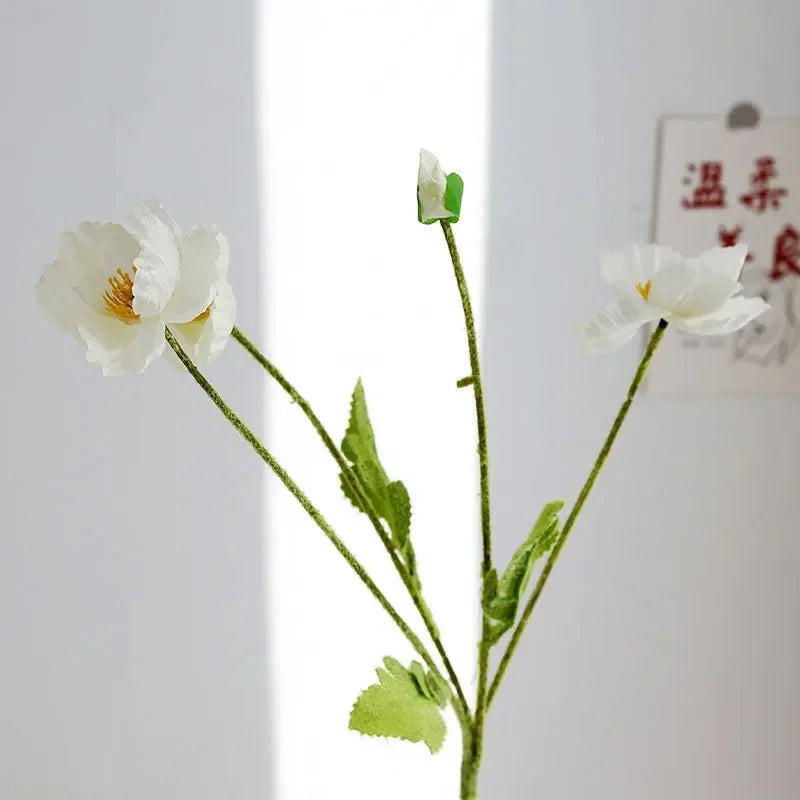 Artificial Silk Flowers Simulation Poppies Wedding Decoration Long Fake Poppy Branch Home Table Decor Ornaments Wedding Flowers