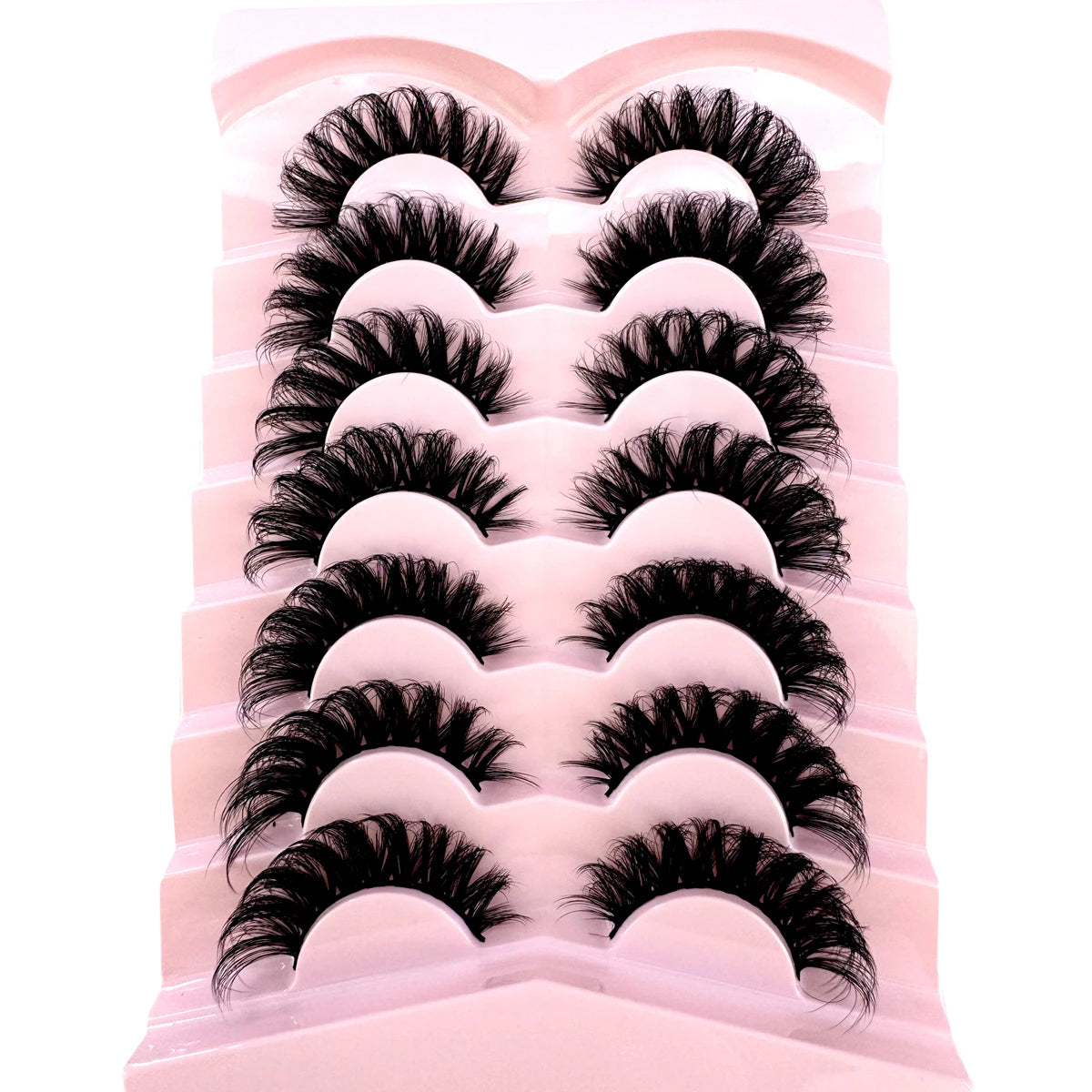 7pairs Natural Russian Strip Lashes Fluffy Mink Lashes 3D False Eyelashes Fluffy Volume Eyelashes Fake Eyelash Extension Make Up