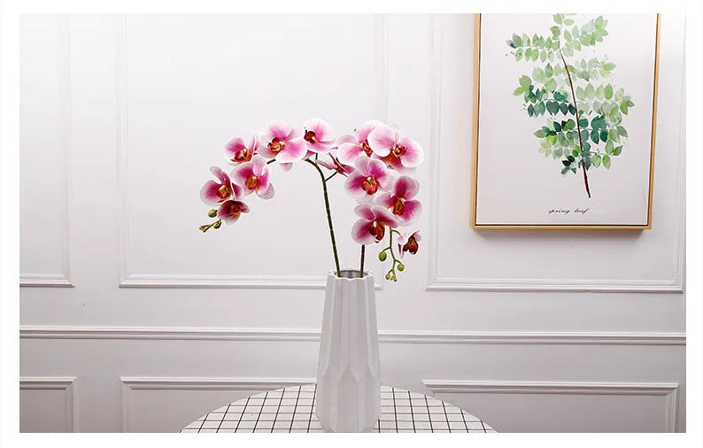 Artificial Butterfly Orchid Fake Phalaenopsis Flowers Artificial Orchid Stem Plants for Wedding Home Decoration