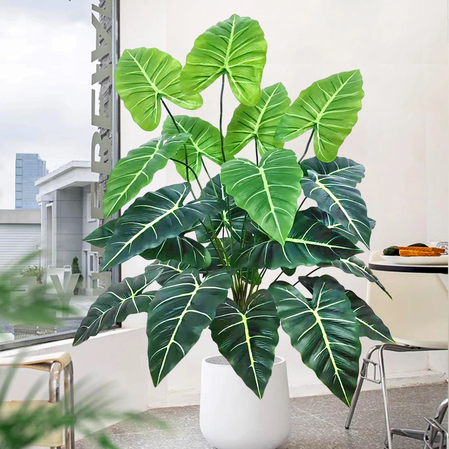 58-108cm Artificial Flowers Calla Lily Horseshoe Leaf Turtle Leaf Bobcat Leaf Fake Plant Ornamental Holiday Home Decoration
