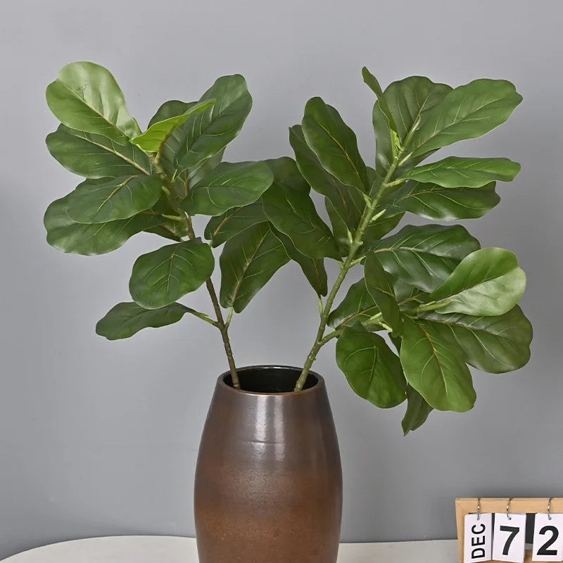 3.9FT Tropical Tree Large Artificial Ficus Plants Branches Plastic Fake Leafs Green Banyan Tree For Home Garden Room Shop Decor