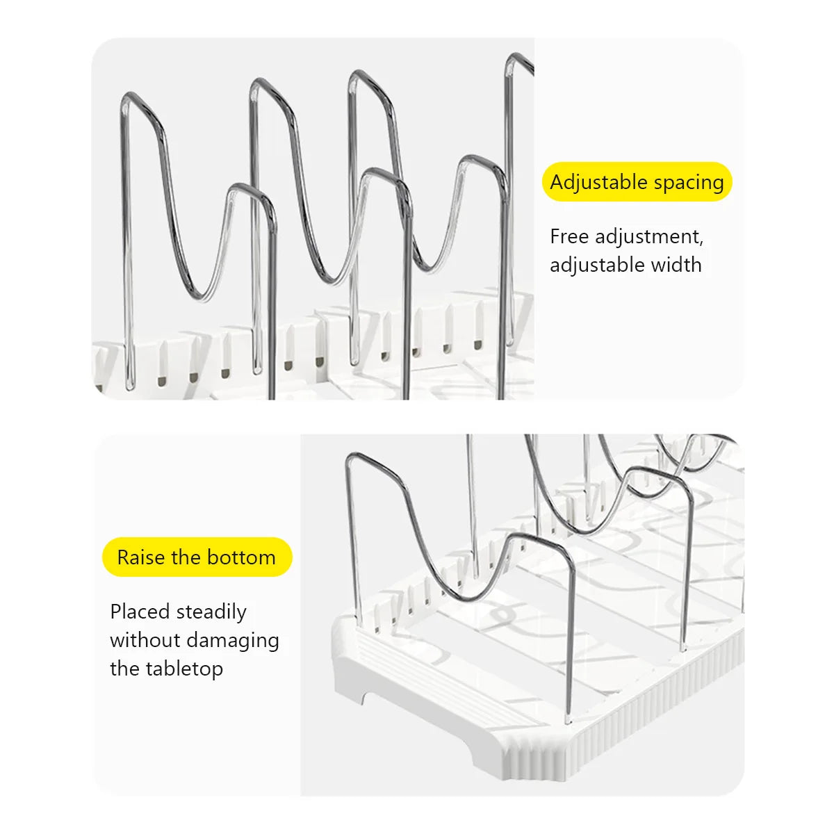 Kitchen Shelf Retractable Pot Rack Countertop Drainer Stainless Steel Dish Holder Hole-Free Dish Organiser Kitchen Accessories