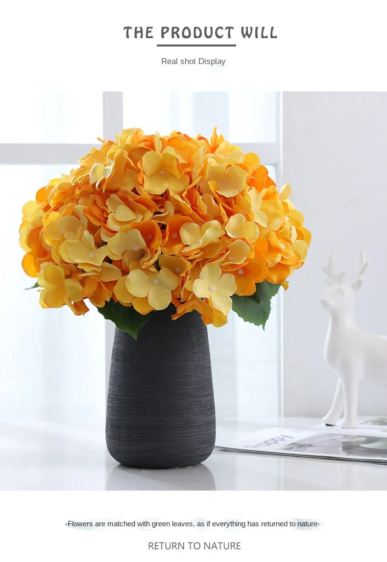Simulation Mallorca Artificial Flower Big 5 Hydrangea Silk Cloth Home Living Room Table Decoration Wedding Fake Flower Blue