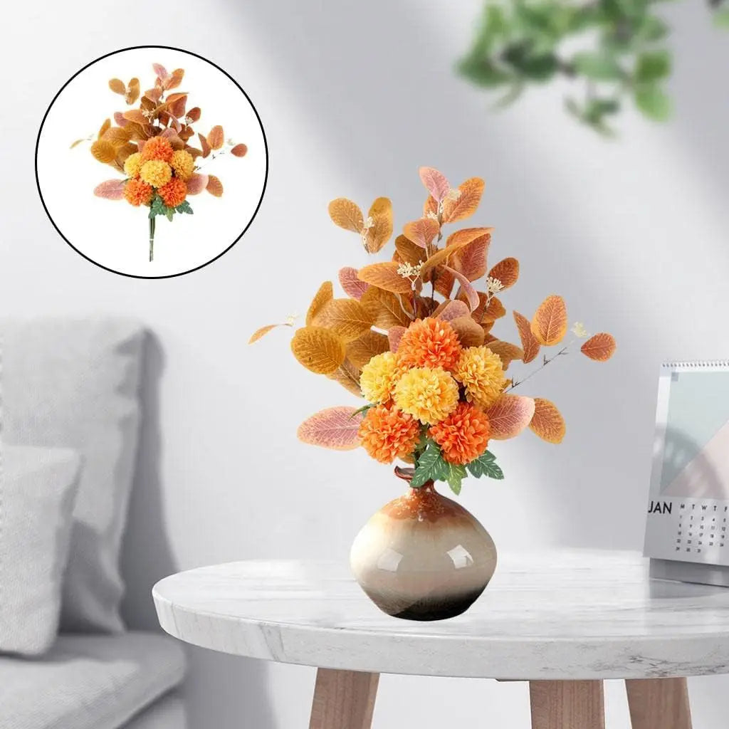 Artificial Flowers Bouquet Hydrangea Fake Flowers Chrysanthemum Silk Flowers Artificial for Decoration Flower Centerpieces