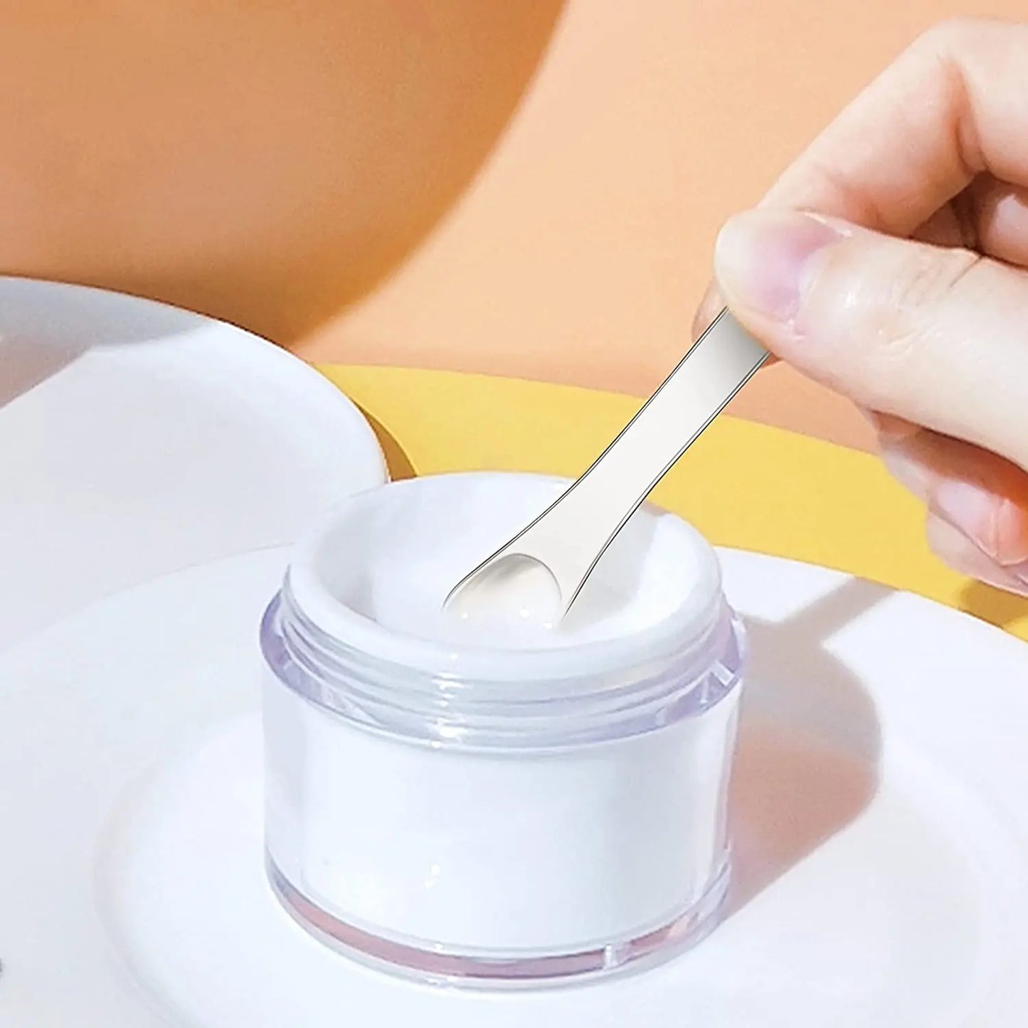 6 Pieces Metal Cosmetic Skincare Spatula, Mini Mask facial Reusable Scoop, Makeup Beauty Spoons for Cream, Lotions, Moisturizer