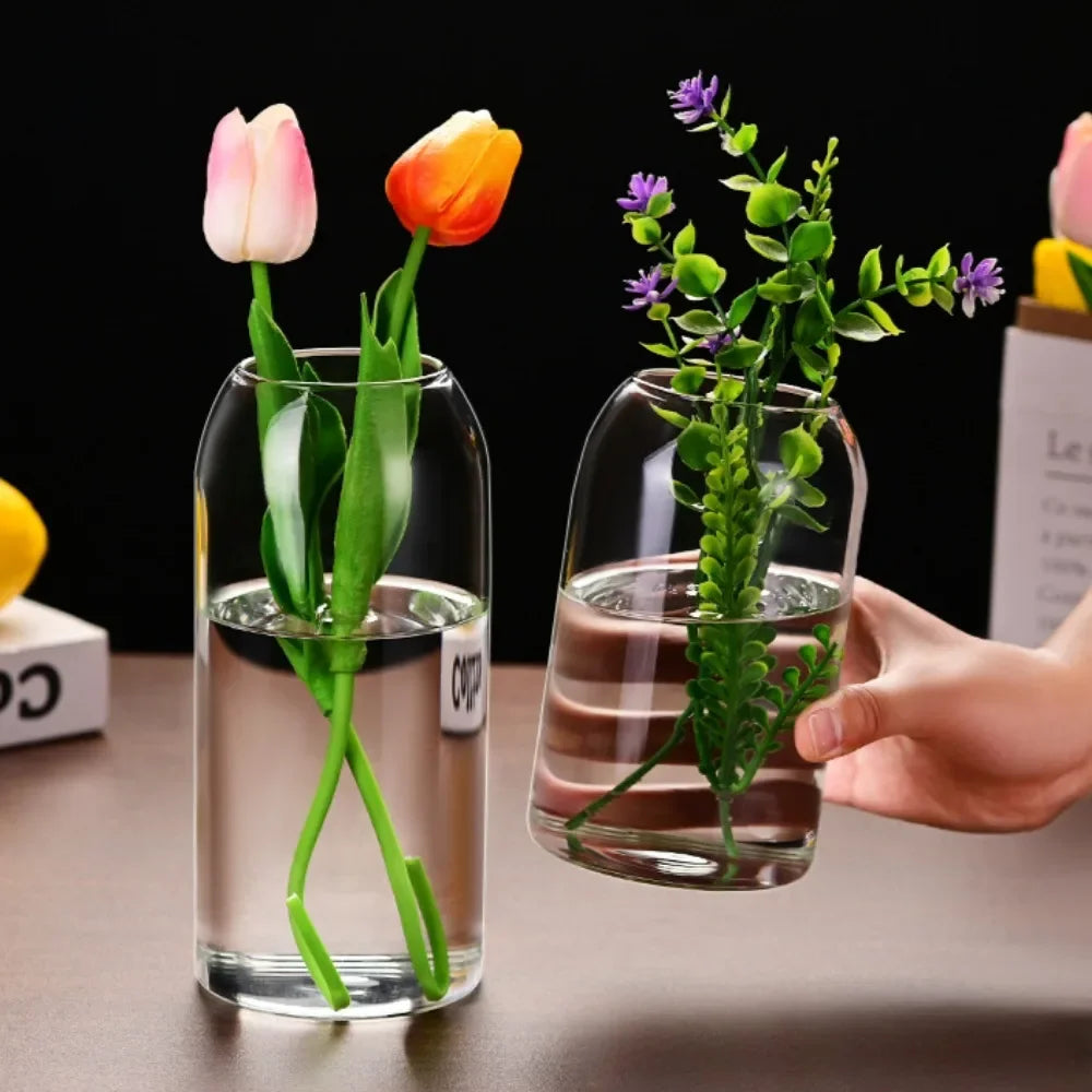 Creative Hydroponic Plant Glass Simple Modern Bottle Flower Vase for Centerpieces Desktop Home Dining Wedding Modern Wedding