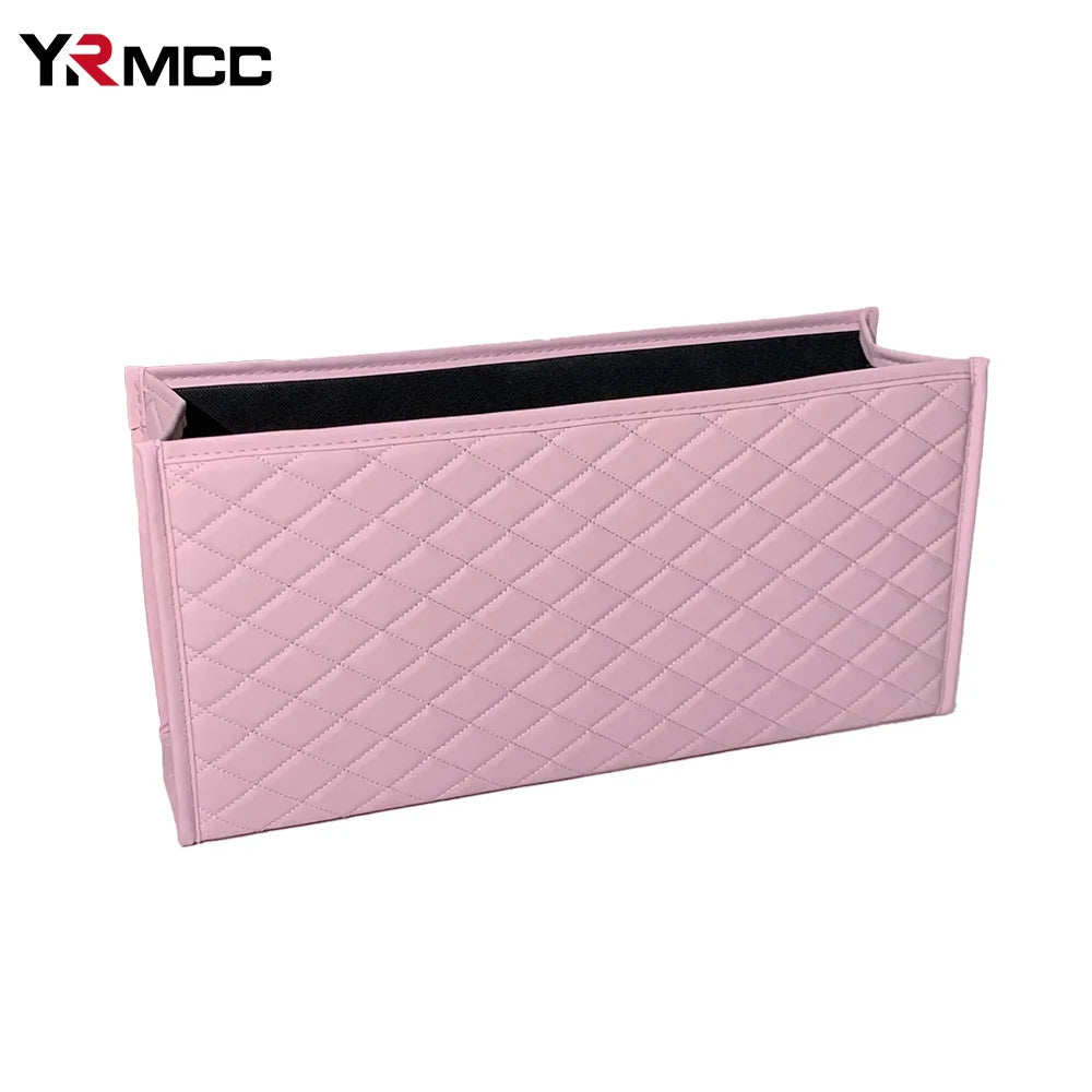 Car Pink Trunk Organizer Box PU Leather Storage Stowing Tidying Auto Large Storage Bag Folding Lady Car Stowing Tidying Boxes