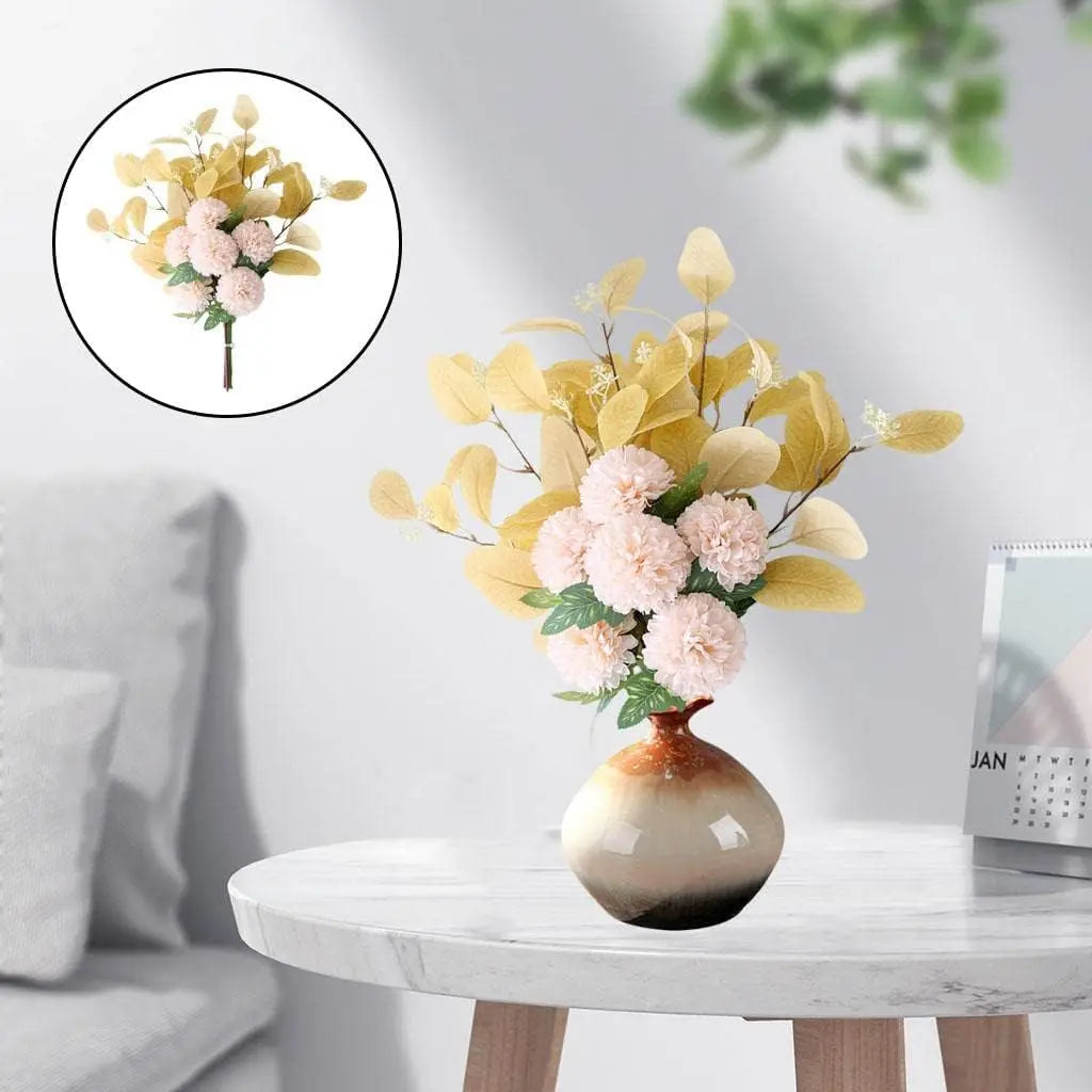 Artificial Flowers Bouquet Hydrangea Fake Flowers Chrysanthemum Silk Flowers Artificial for Decoration Flower Centerpieces