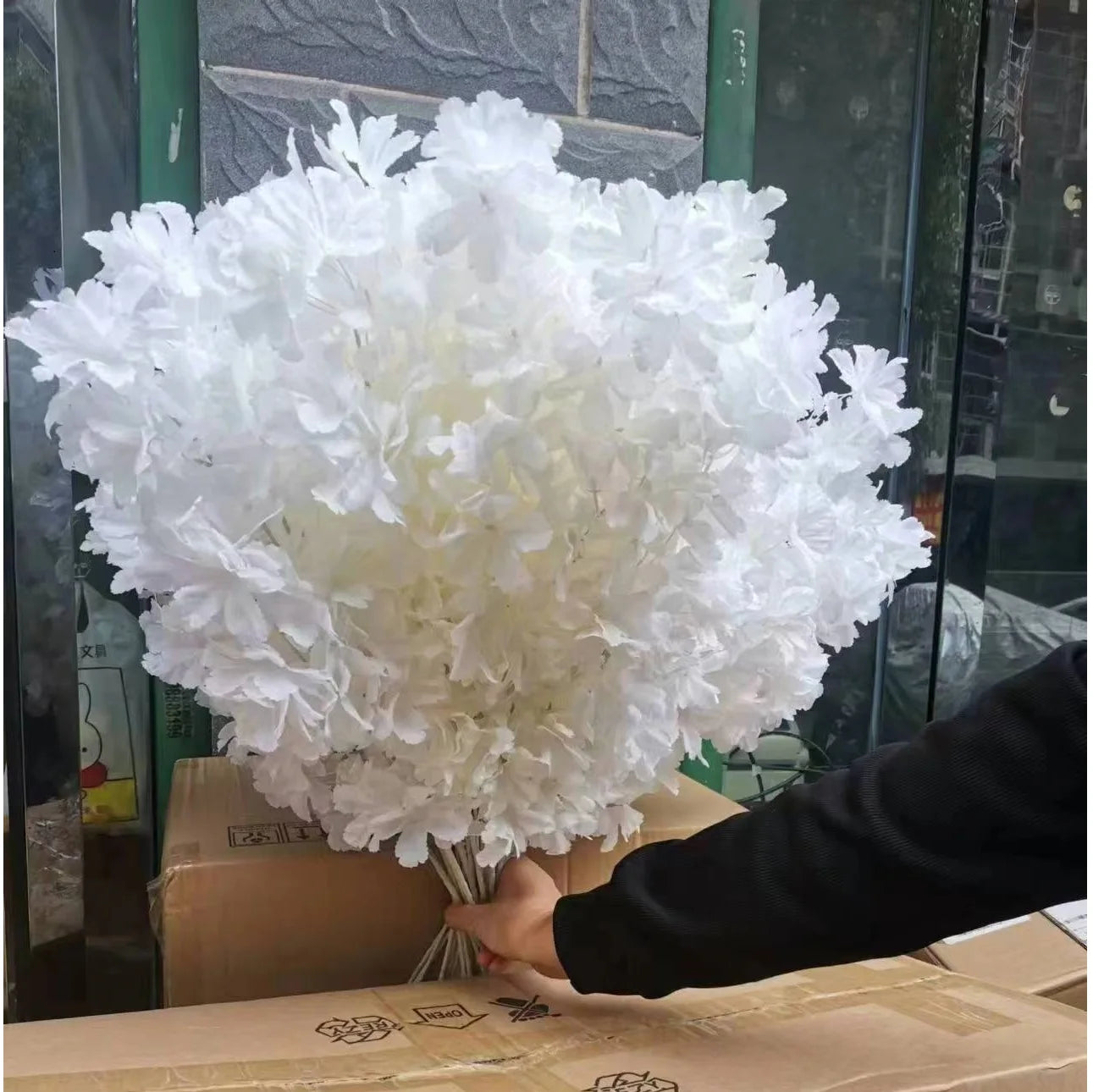 10pcs white branch snow Gypsophila Artificial plants cherry blossom wedding arch decoration artificial flower