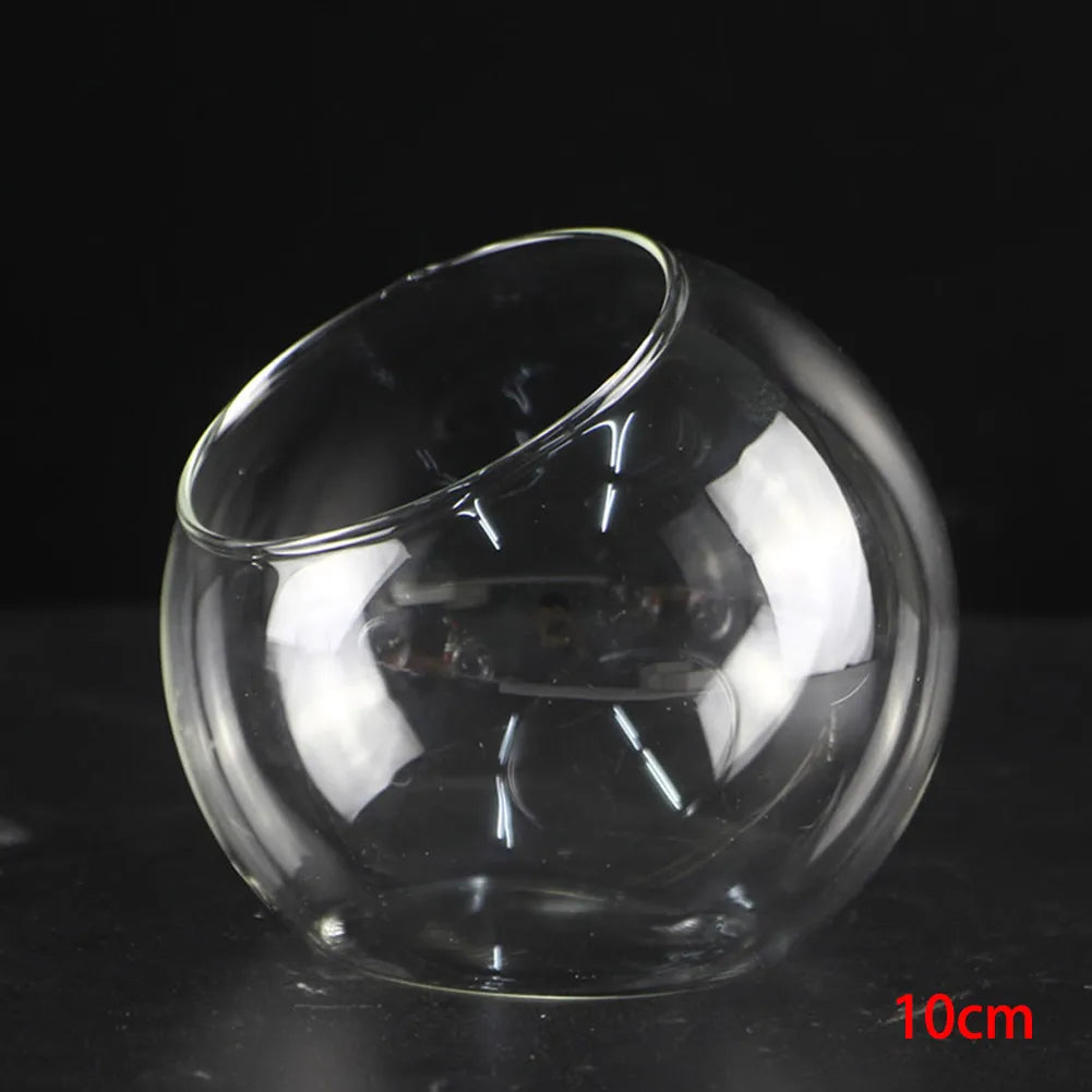 DIY Eco Bottle Micro Landscape Slanted Mouth Glass Vase Plant Container Flower Pot Hanging Round Glass Vase Garden Home Decor