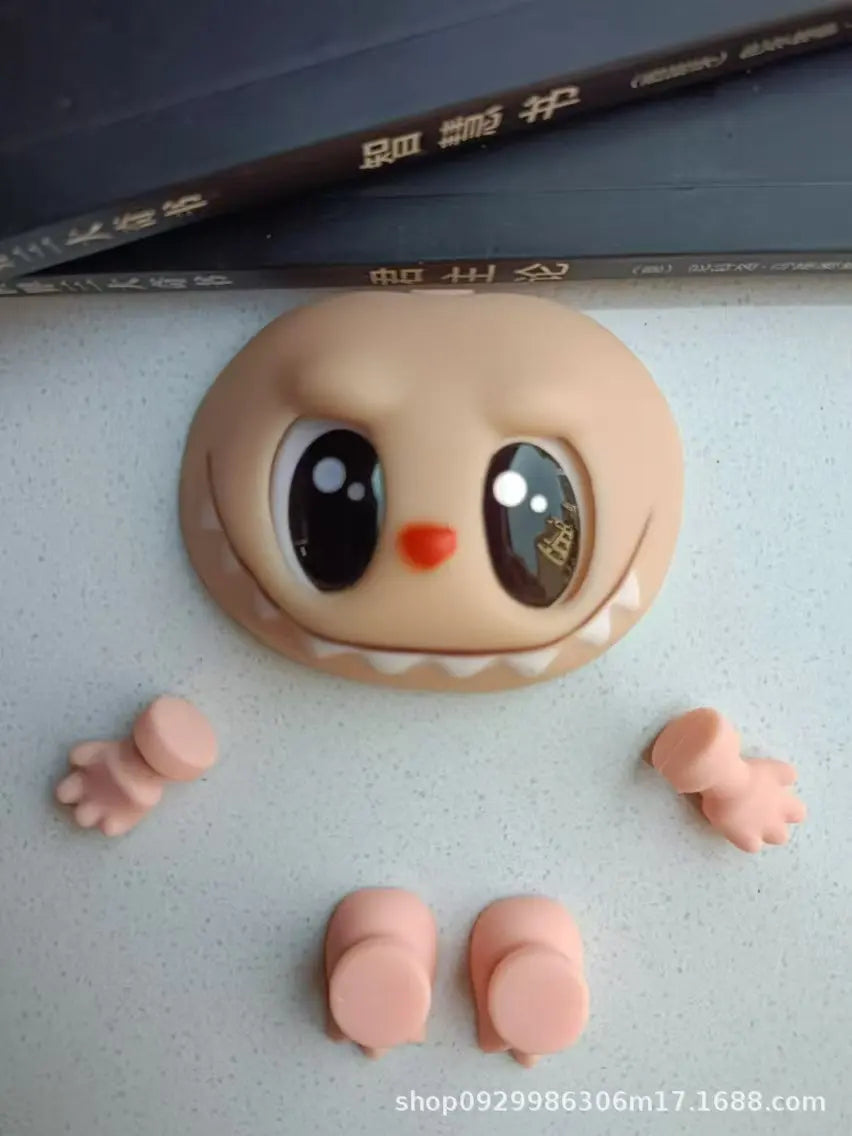 Labubu PVC Vinyl Doll DIY Replacement Parts Set - Hands Feet Face Changing Collectible Doll Accessories for Creative Gifts