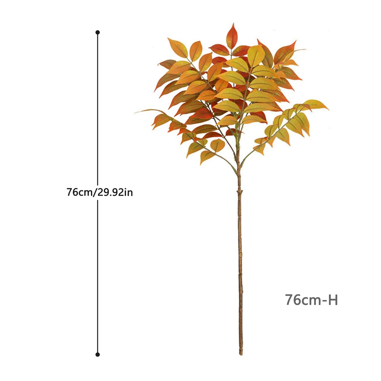76-105-135cm/53.1in Artificial Ficus Tree Branch Fake Lacquer Tree Plastic Banyan Plants Green Tall Palm Leaves For Home Garden