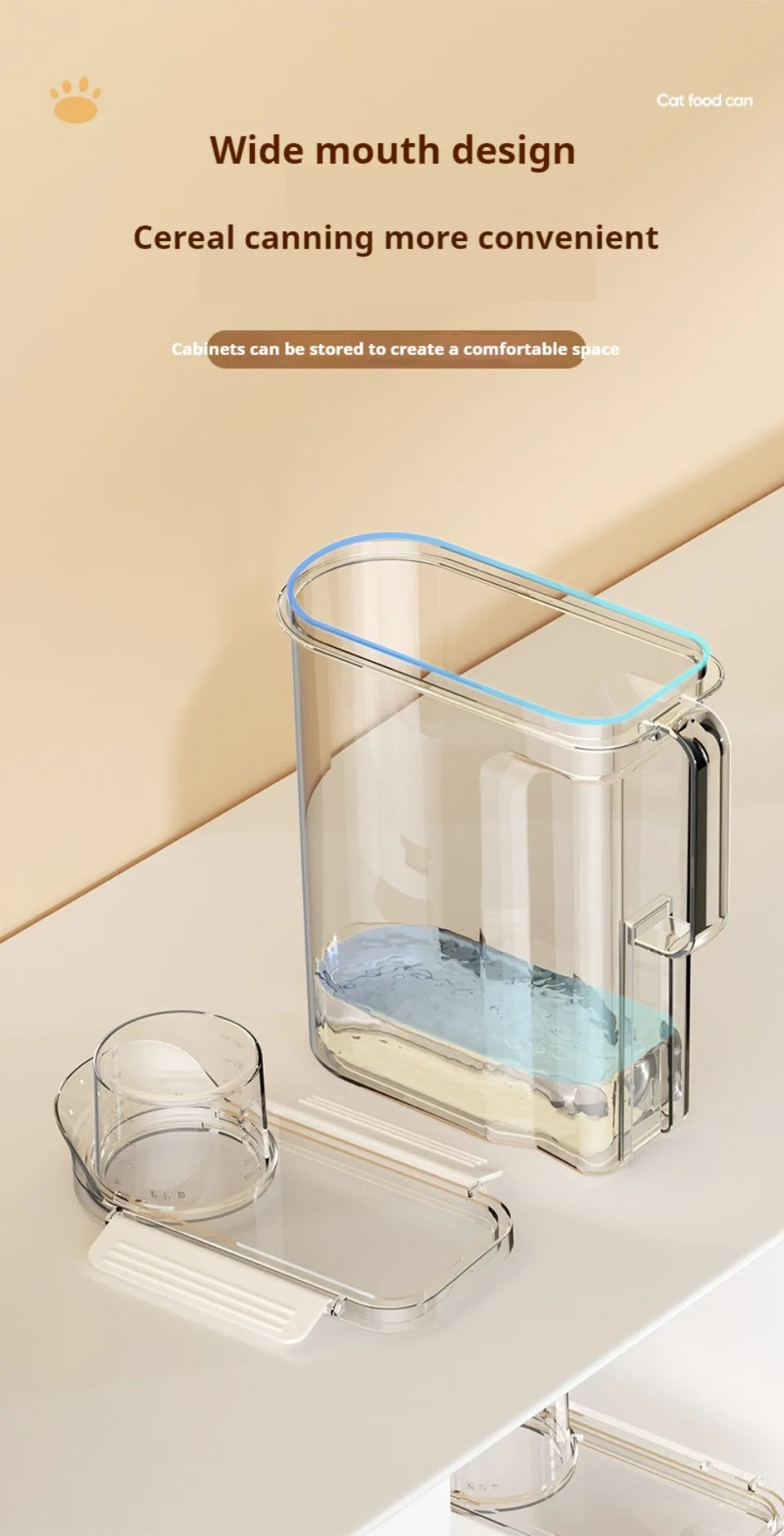 5.5L Transparent Rice Container Sealed Container Plastic Food Storage Containers with Lid Cereal Storage Box Kitchen Acceesories