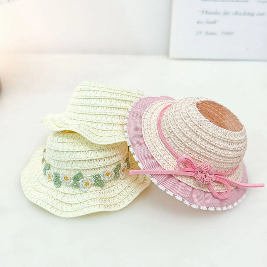 Doll Accessory for Labubu Hat Open Top Straw Hat Woven Hat Labubu Party Clothing Outfit Accessories Kids Girls Toys 1Pcs