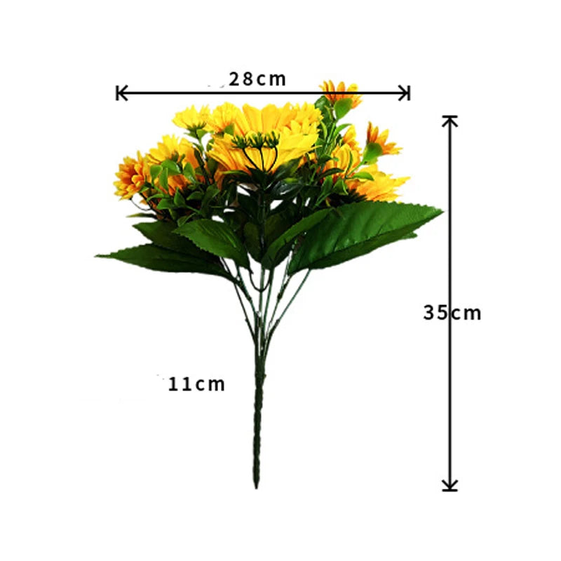 Artificial Flowers Sunflowers Fake Flowers Sunflower Silk Flowers 7 Sunflowers Wedding Photography Home Decor Bouquet Wholesale