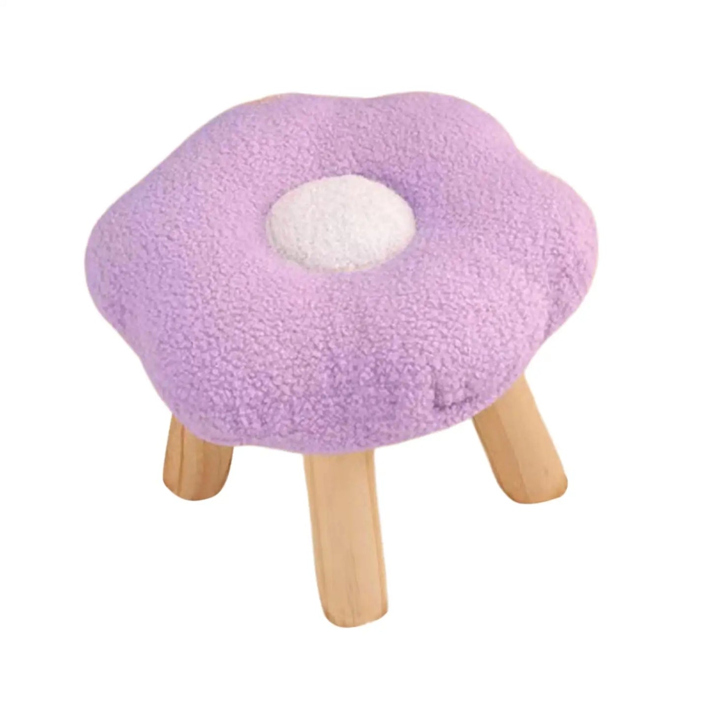 Wooden Small Foot Stool Non Slip Foot Rest Under Desk Footrest Ottoman Soft Stool for Playroom Apartment Porch Bedroom
