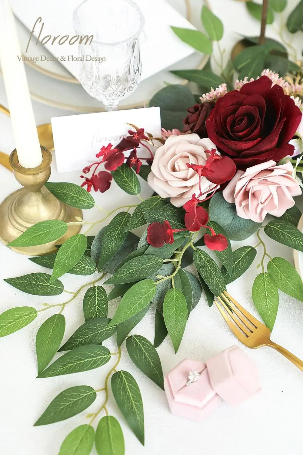 Artificial Leaves Bouquet Fake Willow Jungle Wedding Backdrop Christmas Decoration Faux Foliage Vine Party Home Decor Plant Xmas
