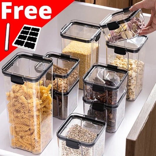 PET Food Storage Containers Kitchen Organization Kitchen Storage Box Jars Ducts for Food Storage Box Fridge Organizer Containers