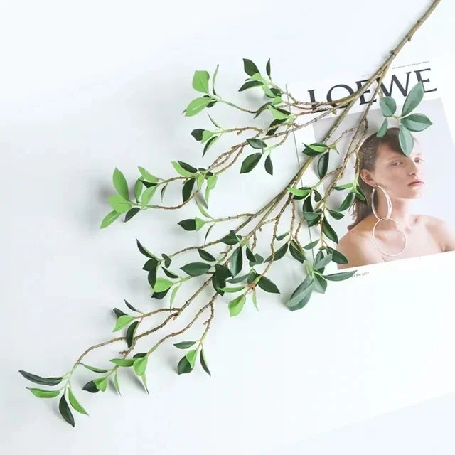 1PC Artificial Tenuifolia Ficus Tree Branch Fake Leaves Flower Home Decor Long Branch Table Home Wedding DIY Decoration Plants
