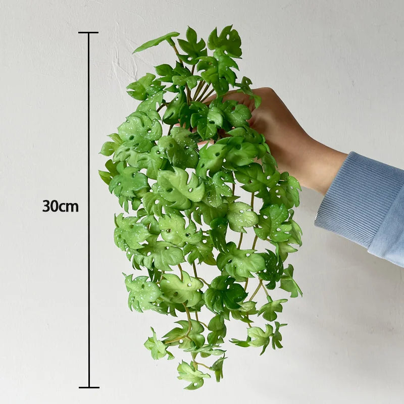 Artificial Plant Mini Bouquet Copper Coin Grass Soft Glue Fake Green Plants Wall Hanging for Home Office Garden Decoration