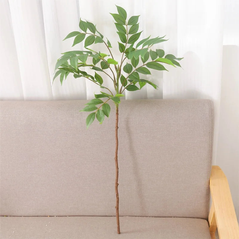 Large Artificial Ficus Tree Branch Fake Lacquer Tree Plastic Banyan Christmas Home Decor Plants Tall Palm Leaves DIY Arrangement