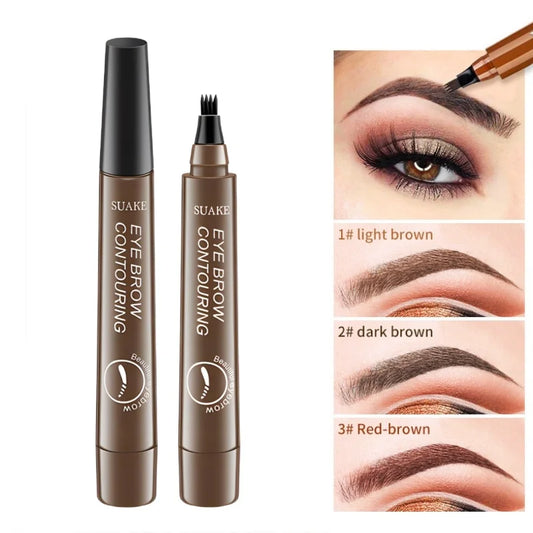 4D Microblading Eyebrow Pen 4 Forks Tip Eyebrow Tattoo Pencil Long Lasting Fine Sketch Liquid Eye Brow Make Up