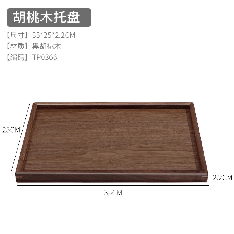Simple Solid Wood Tea Tray Household Wooden Tray Living Room Snacks Snack Tray Pot Bearing Dry Bubble Table