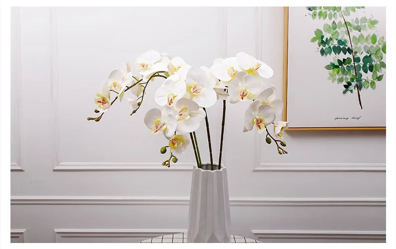 Artificial Butterfly Orchid Fake Phalaenopsis Flowers Artificial Orchid Stem Plants for Wedding Home Decoration